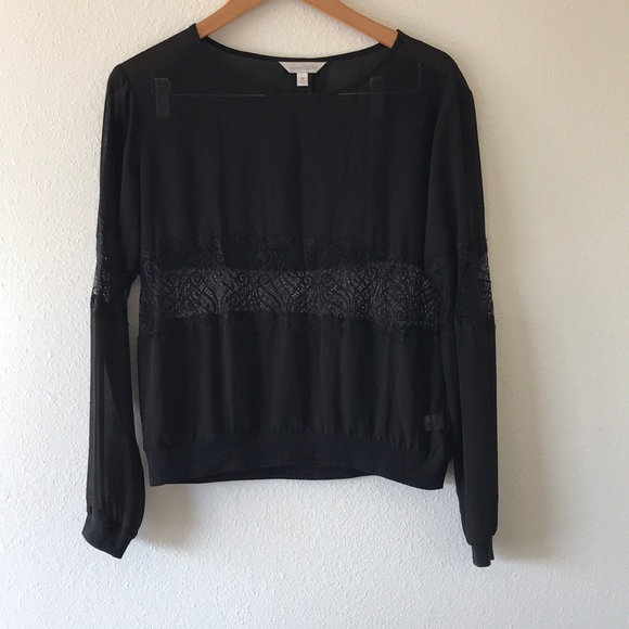 Long sleeve sheer black top - Picture 2 of 7